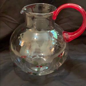 Dining - Blown Glass Holiday Juice Pitcher Dining - Blown Glass Holiday Juice Pitcher
